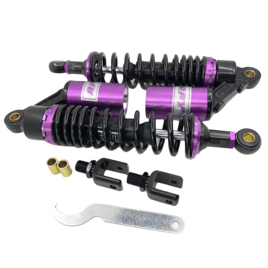Universal 2x Motorcycle Suspension Rear Spring Shock Absorber 661lbs Purple