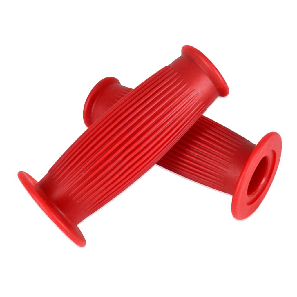Pair Universal Motorcycle HandleBar Hand Grip Retro Handlebar Red 25 28MM