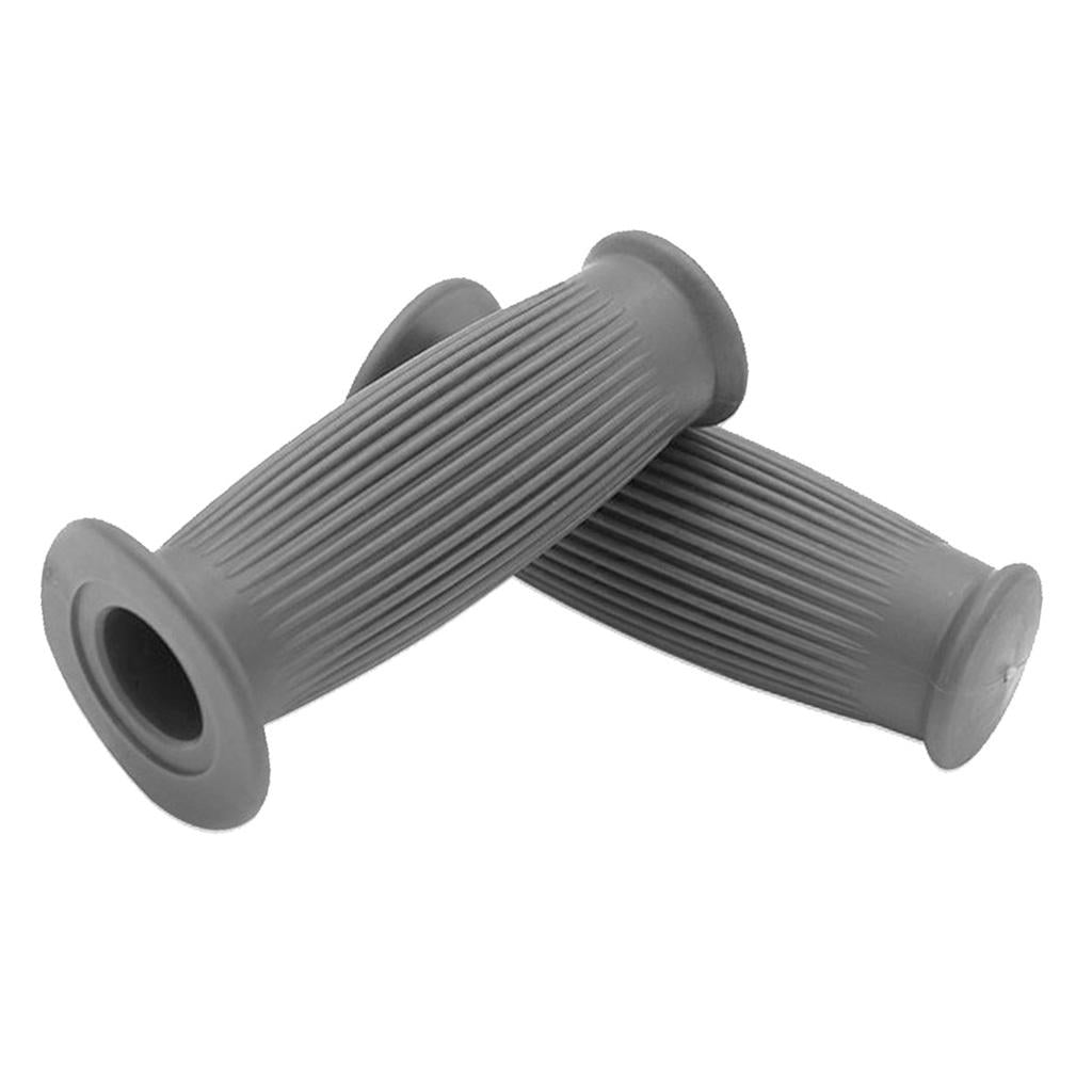 Pair Universal Motorcycle HandleBar Hand Grip Retro Handlebar Grey 25 28MM