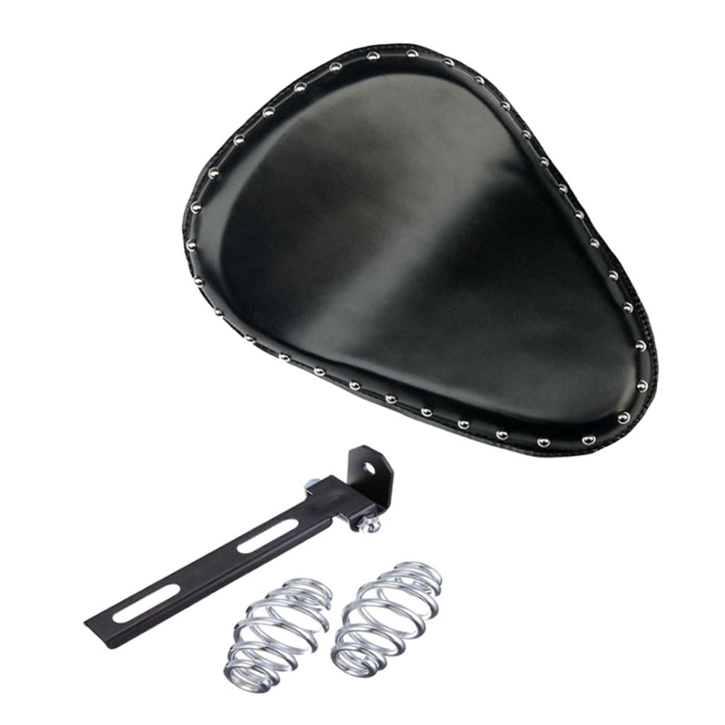 PU Leather Rivet Motorcycle Custom Solo Spring Bracket Seat KIT Universal