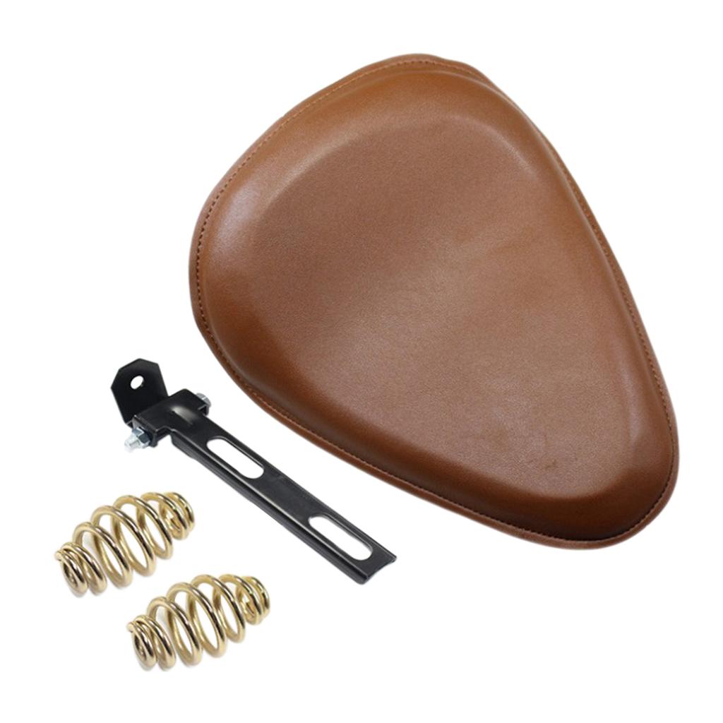 PU Motorcycle Solo Spring Bracket Seat for Sportster Chopper Bobber Custom D