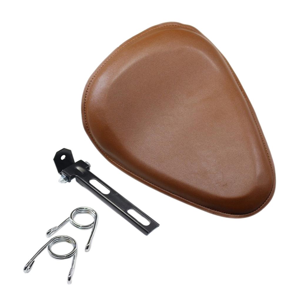 PU Motorcycle Solo Spring Bracket Seat for Sportster Chopper Bobber Custom E