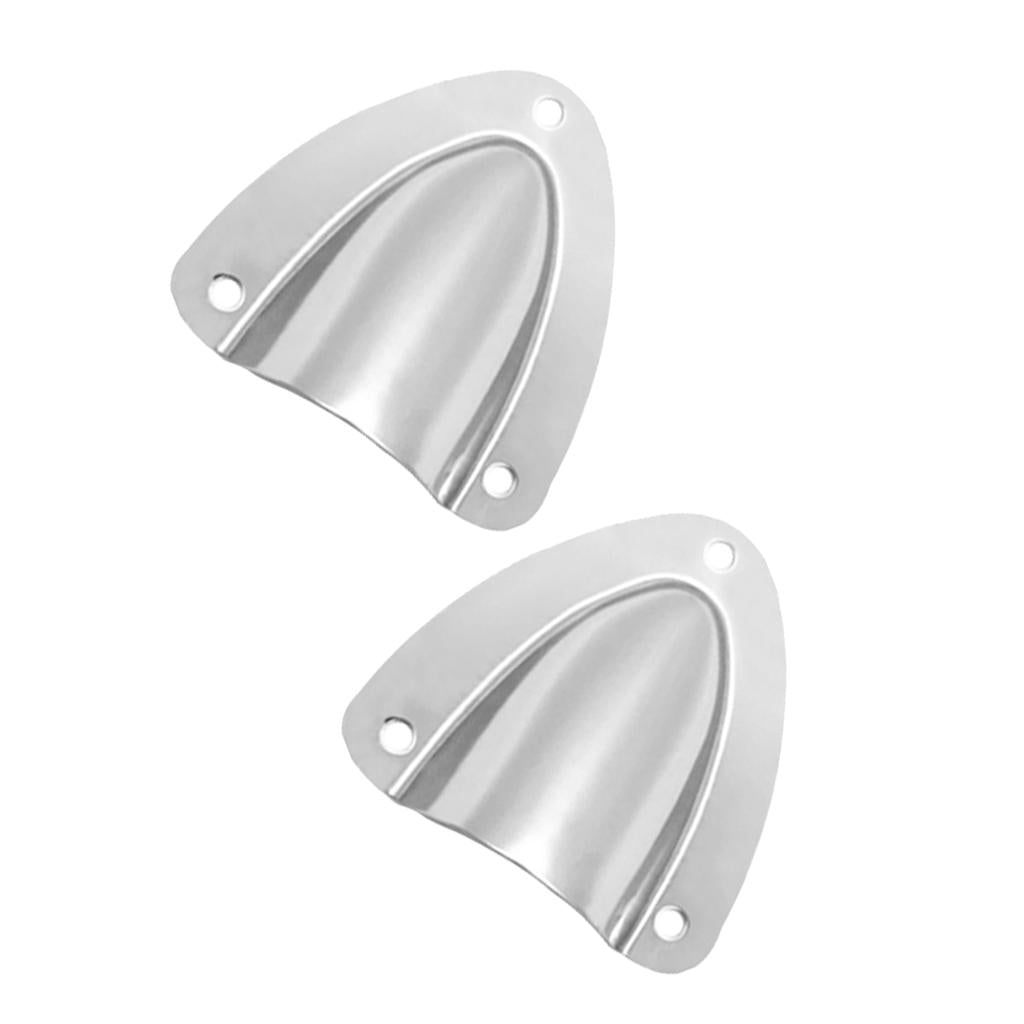 3x2 Sets Grade Stainless Steel Midget Clam Shell Wire Cable Vent Cover Silver