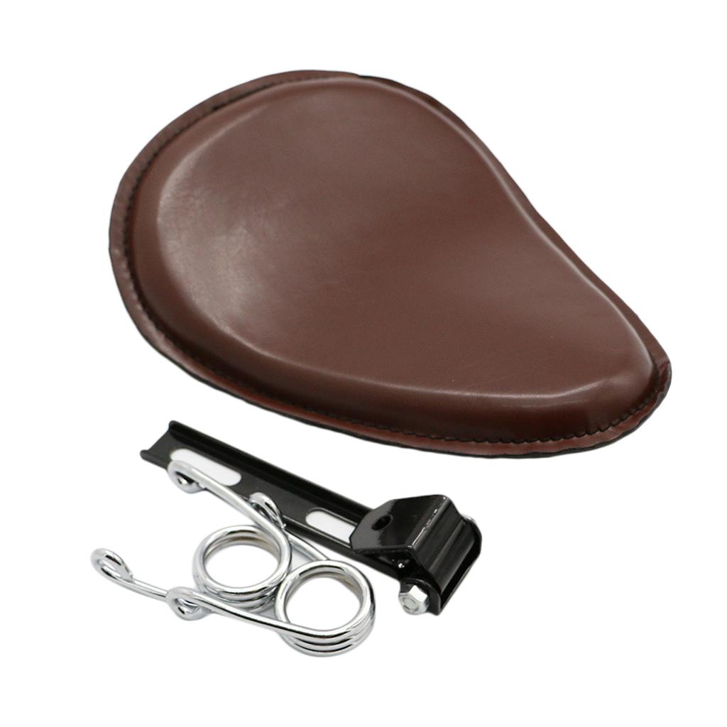 PU Motorcycle Solo Spring Bracket Seat for Harley XL883 X48 Custom Brown