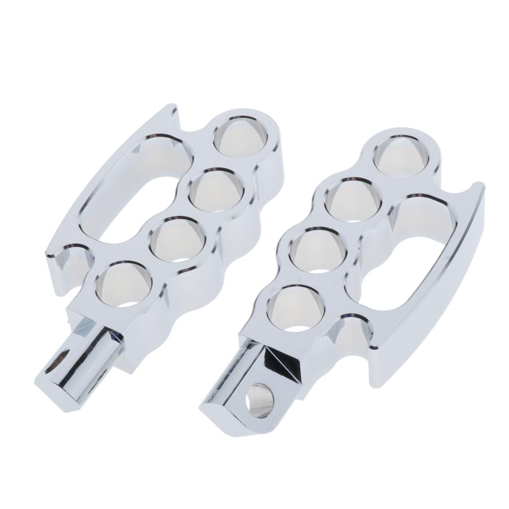 Universals Flying Knuckle Footpegs Footrests Custom Pedal For Harley Silver