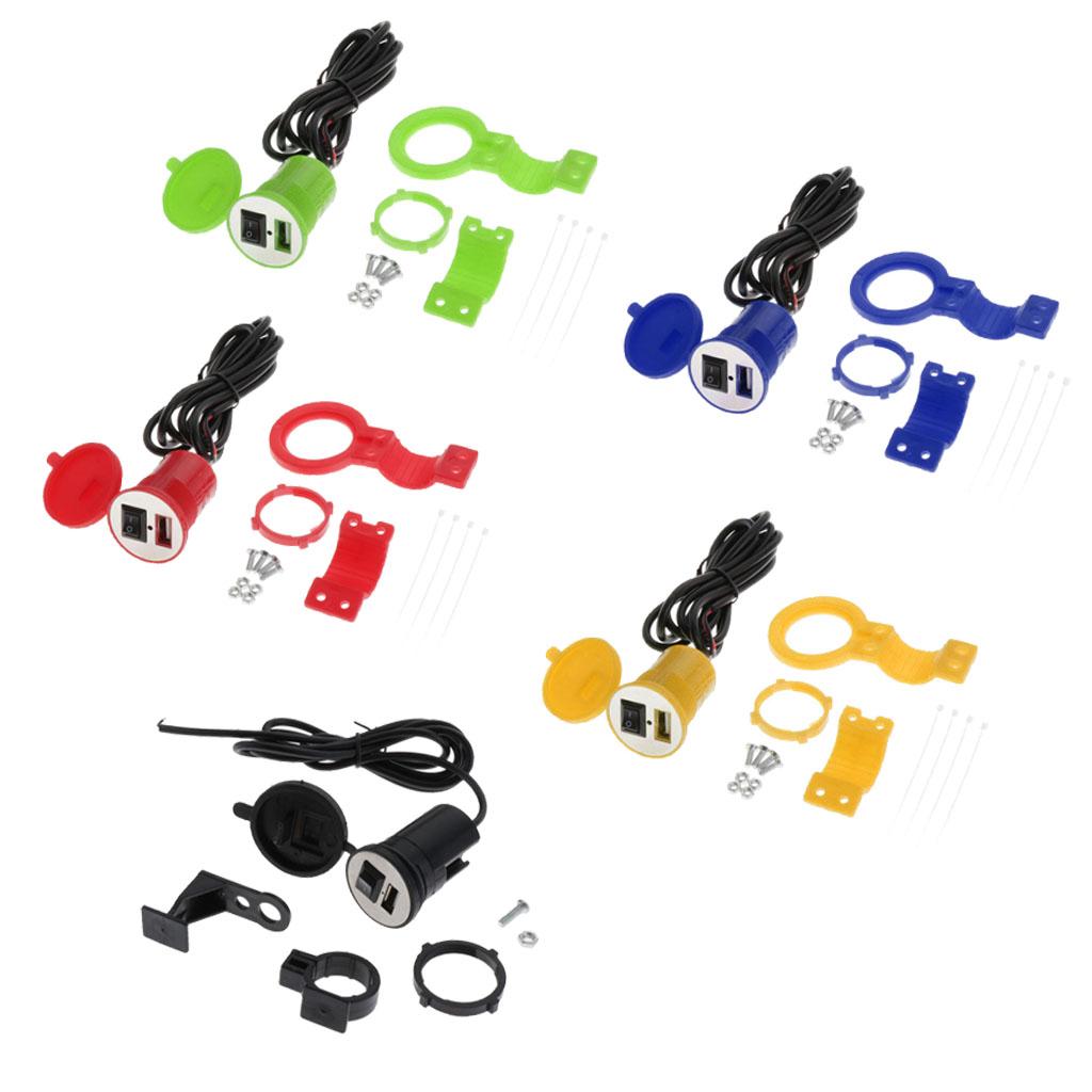 2xMotorcycle Mobile Charger USB mobile charger Single USB Car Charger Socket Black