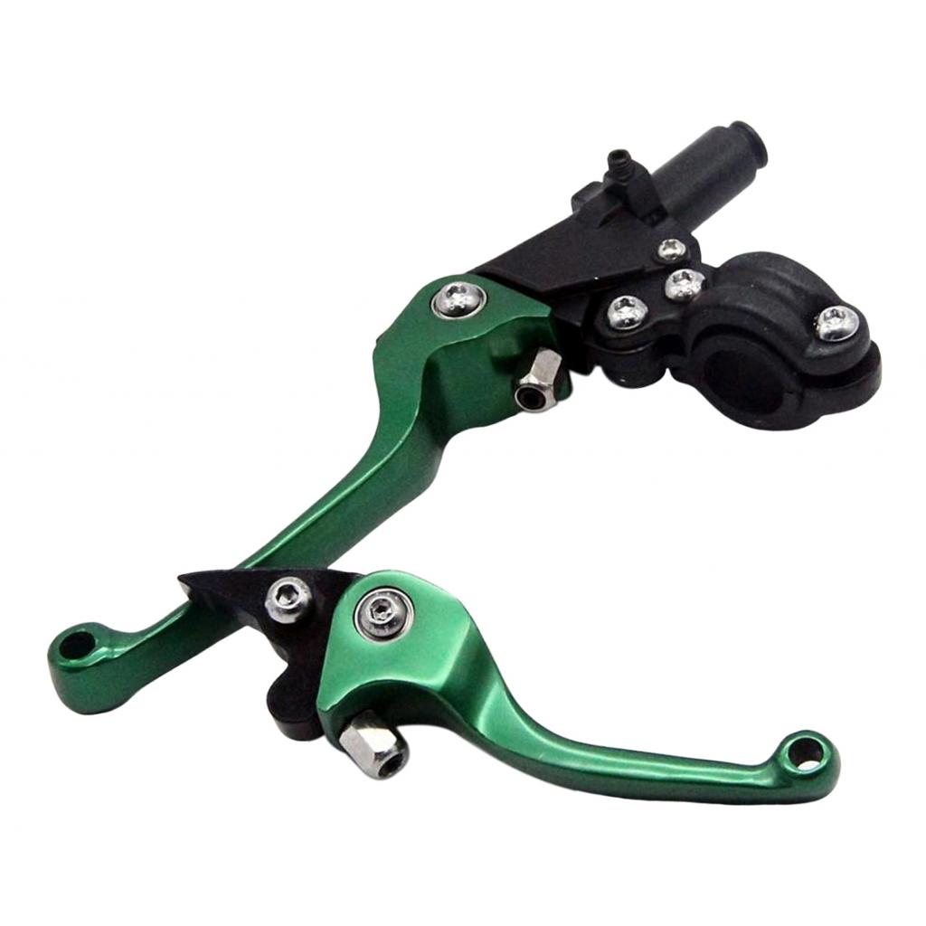 CNC Folding Brake Lever & Clutch Handlebar Grip Lever for Dirt Bike Green