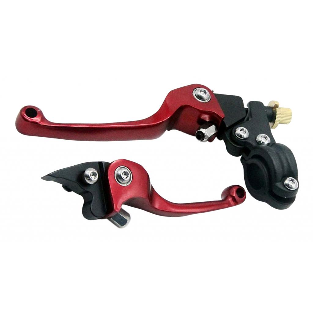 Folding Brake Lever & Clutch Handlebar Lever for 22mm Dirt Bike Red
