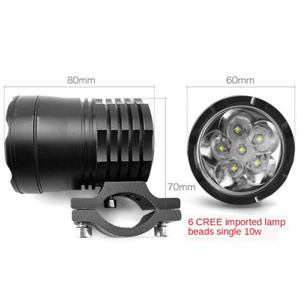 2Pcs Motorcycle LED Headlight White Fog Headlamp External Auxiliary Lamp