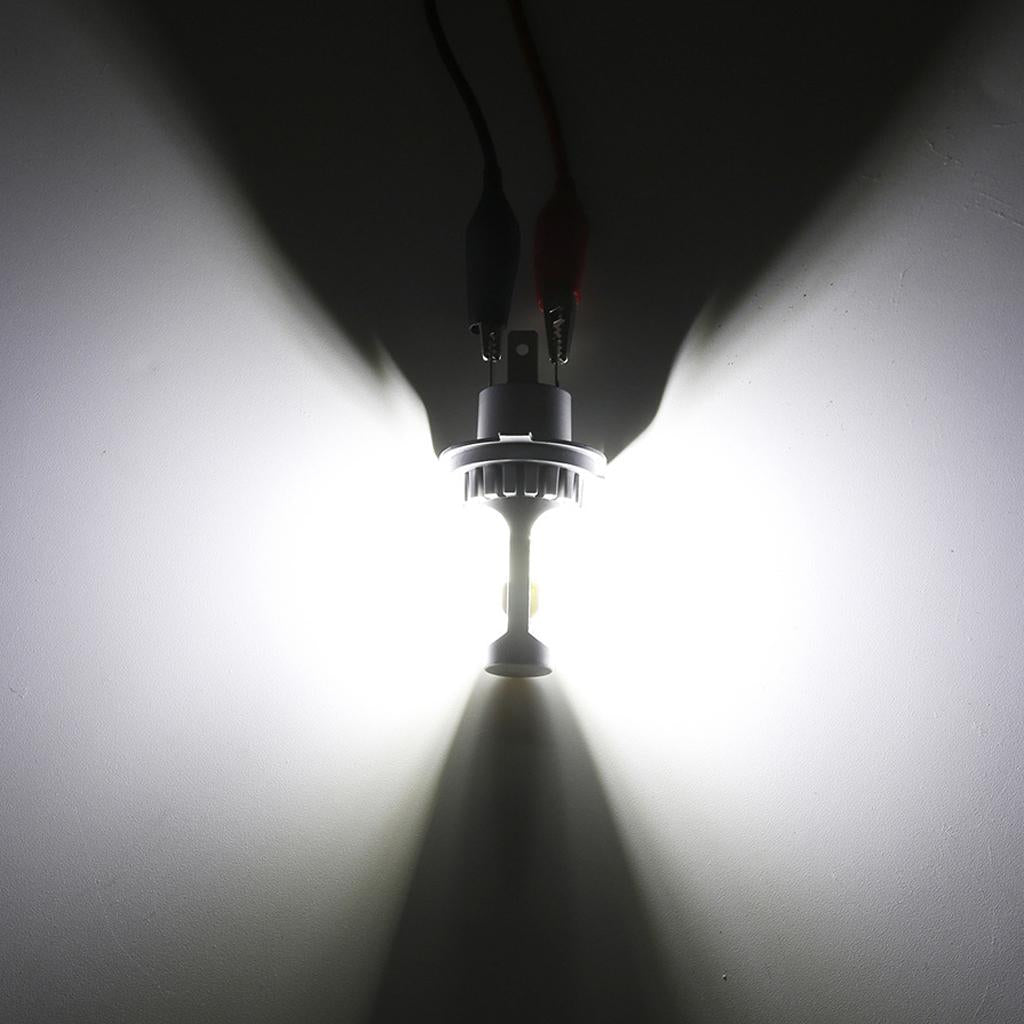2pc H4 6000K White LED Hi/Lo Beam Motorcycle Headlight Front Light Bulb Lamp