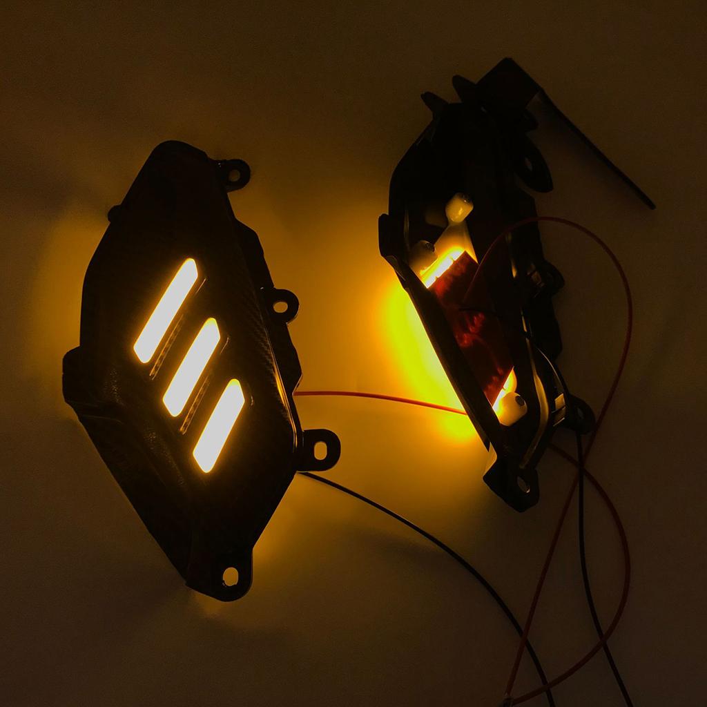 Motorcycle Rear Side Grille Guard Cover with LED For Yamaha Nmax 155 Yellow