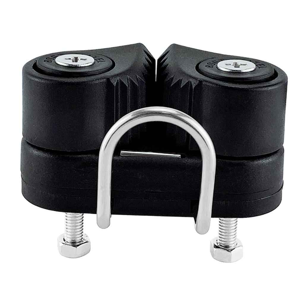 Composite Sailboat 2 Row Ball Bearing Cam Cleat with Leading Ring Black