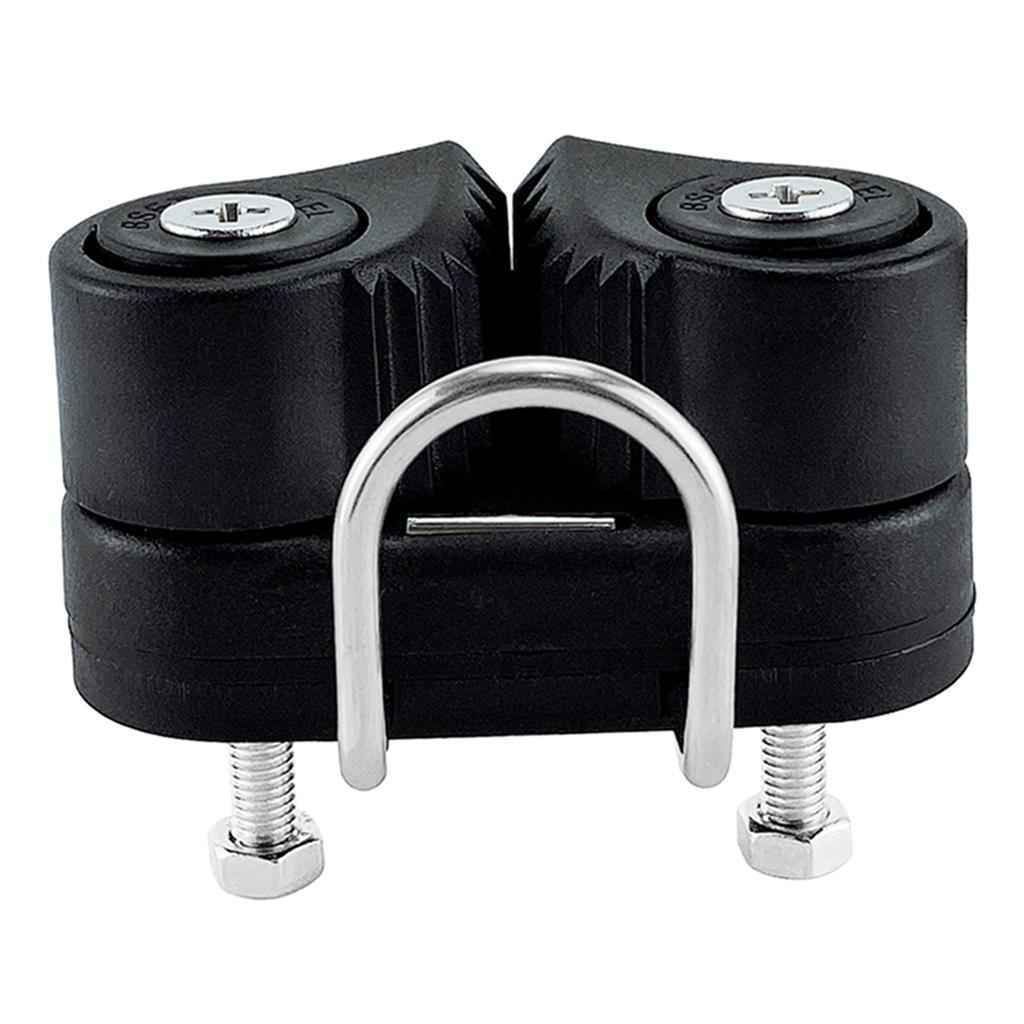 Composite Sailboat 2 Row Ball Bearing Cam Cleat with Leading Ring Black