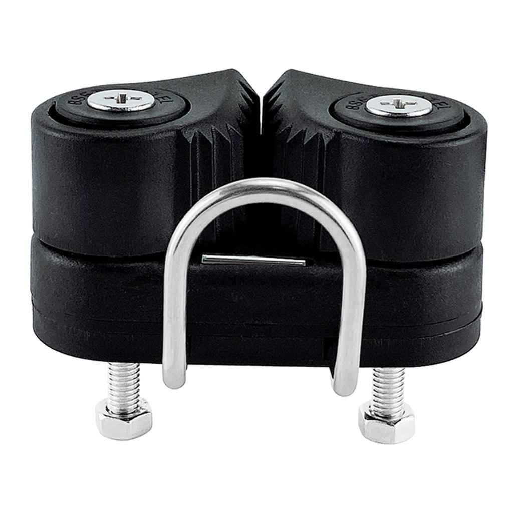 Composite Sailboat 2 Row Ball Bearing Cam Cleat with Leading Ring Black