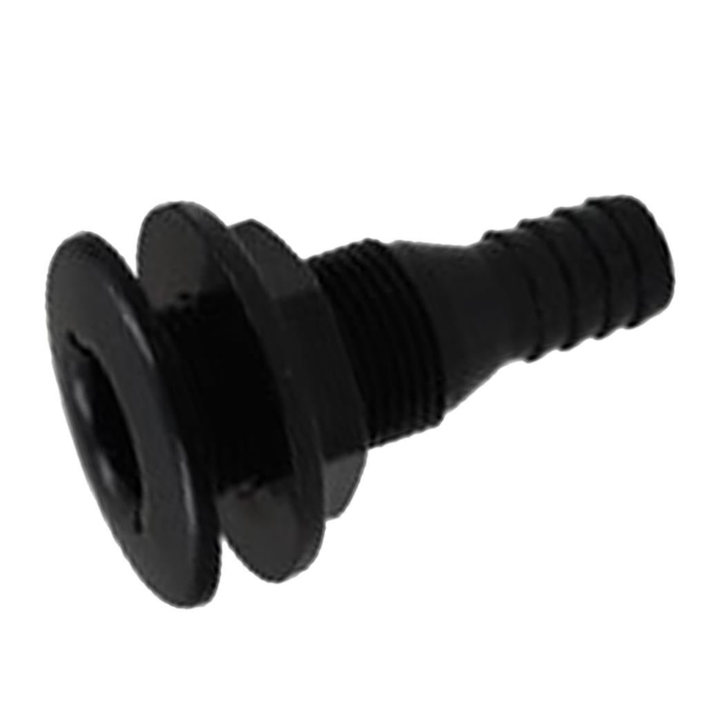 2x5/8'' Black Plastic Marine Yacht Bilge Pump Thru-Hull Fittings for Boat