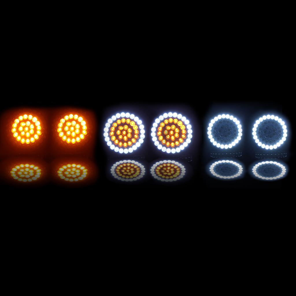 2 x Yellow White LED Turn Signals Running Lights Panel for Harley Motorcycle