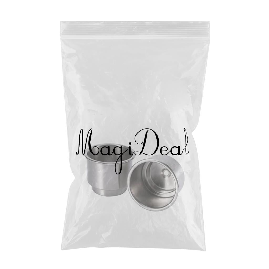 2pcs Stainless Steel Cup Drink Holder with Drain for Car Marine Boat Camper