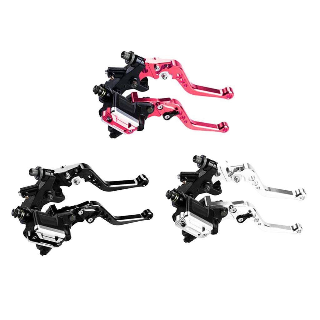1 Pair 7/8'' Motorcycle Brake Clutch Master Cylinder Kit Reservoir Levers