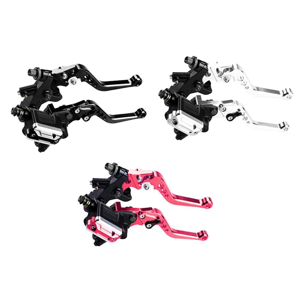 White 7/8'' 22mm Motorcycle Handlebar Brake Master Cylinder Clutch Lever Kit
