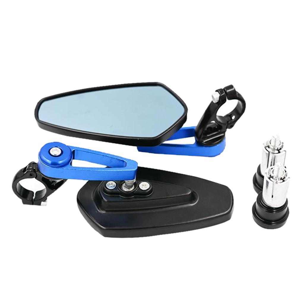 1 Pair Adjustable Motorcycle Side View Mirrors CNC Aluminum Anti-glare Lens