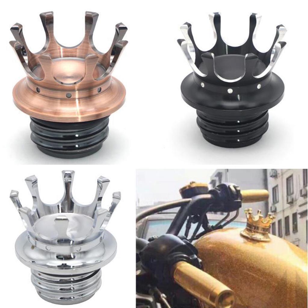 Crown Style Motorcycle Gas Cap for Harley Sportster 883 Custom XL883C Golden