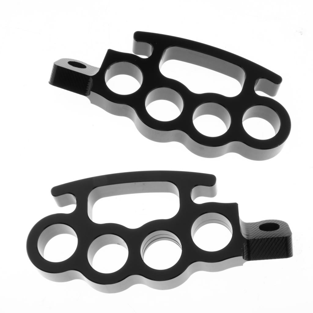 Motorcycle Flying Knuckle Footpegs Control Footrests for Harley Black_1