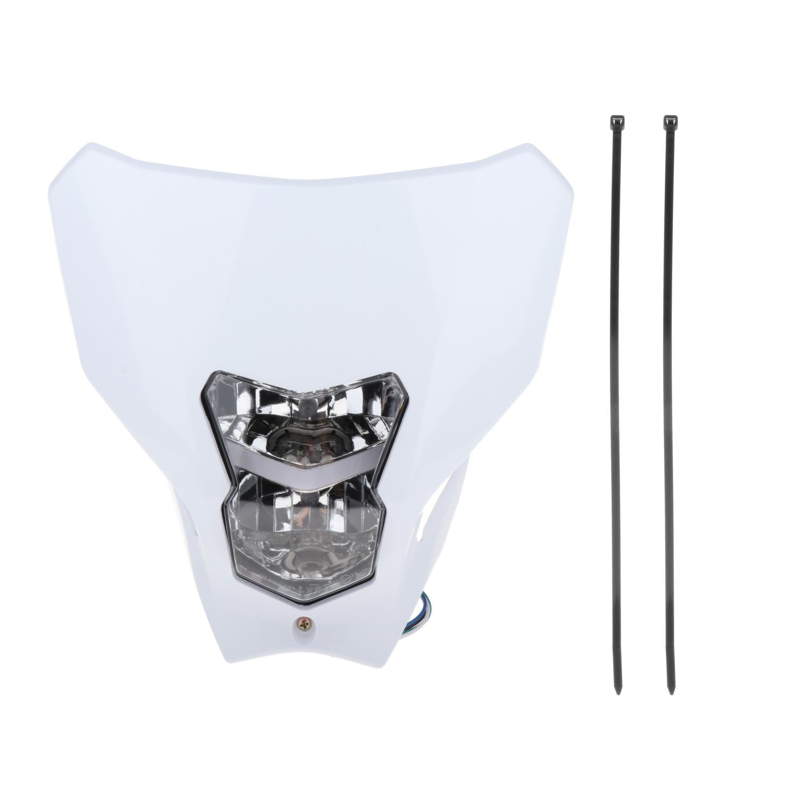 Plastic Motorcycle Headlight Fairing Head Lamp For Suzuki Motocross White