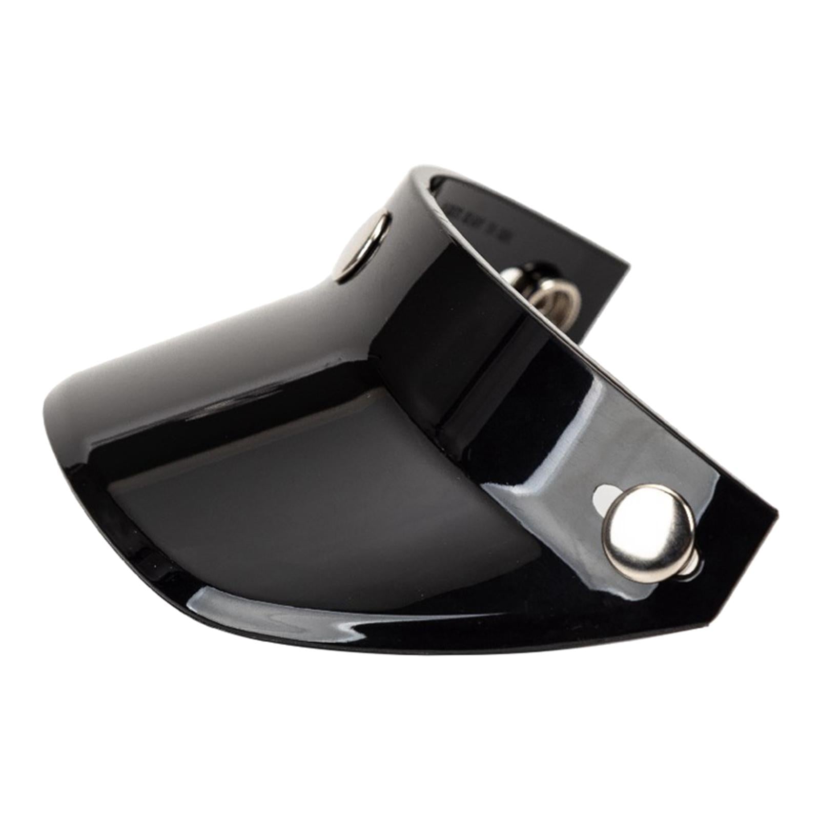 Motorcycle Peak Shield with 3 Snap Scratch Resistant for 3/4 Helmets Black
