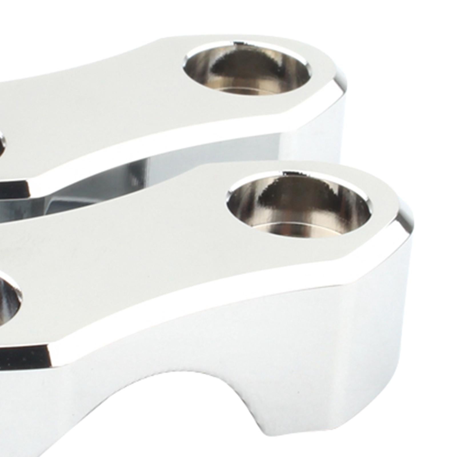 1 Pair Motorcycle Aluminum Alloy Handlebar Riser Mount Top Clamp for Harley Silver