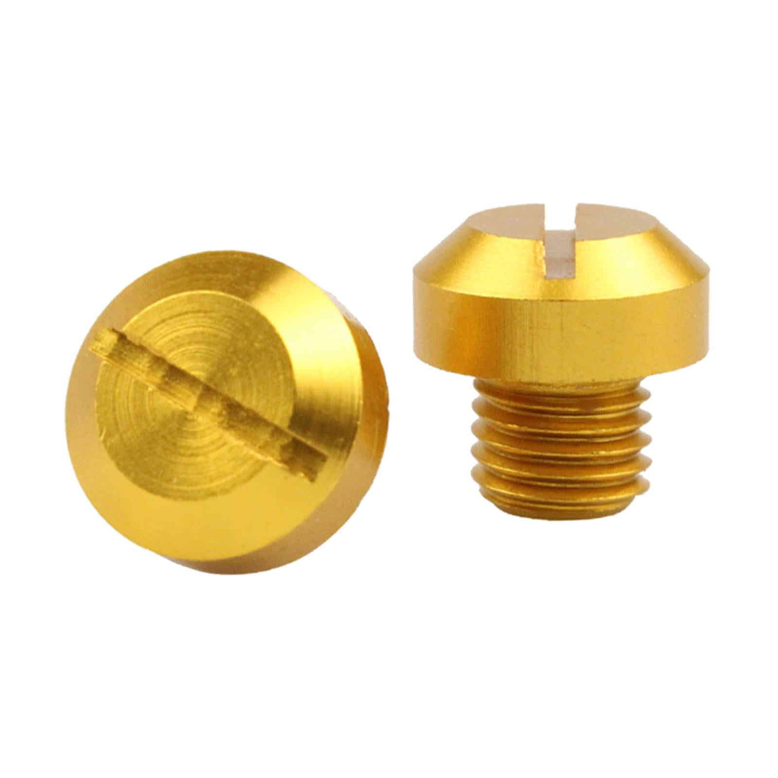3x2 Pcs M10x1.25 Rearview Mirrors Thread Hole Plug Screw Bolts Gold Positive