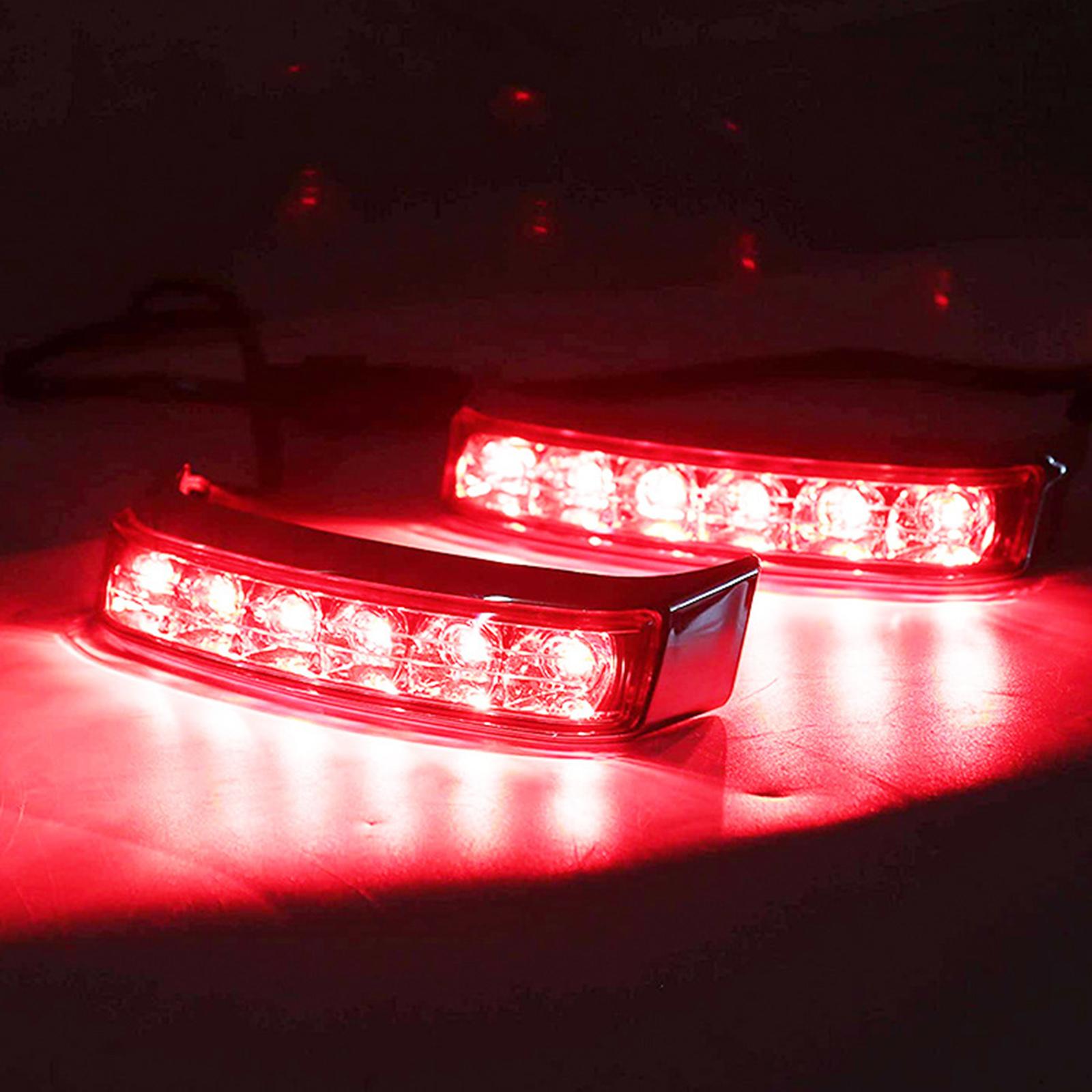 1 Pair Saddlebag Tail Signal Light for Harley Glide 14-18 Black Gray Cover