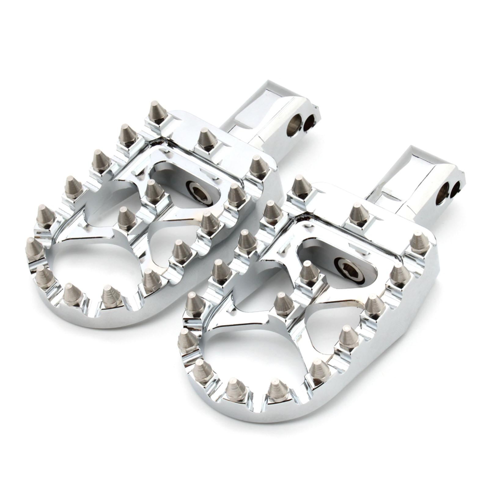 Rear Foot Pegs Footpeg Fits for Harley Flfb Flhcs Fxbrs Replace Parts Acc Wide Peg Silver