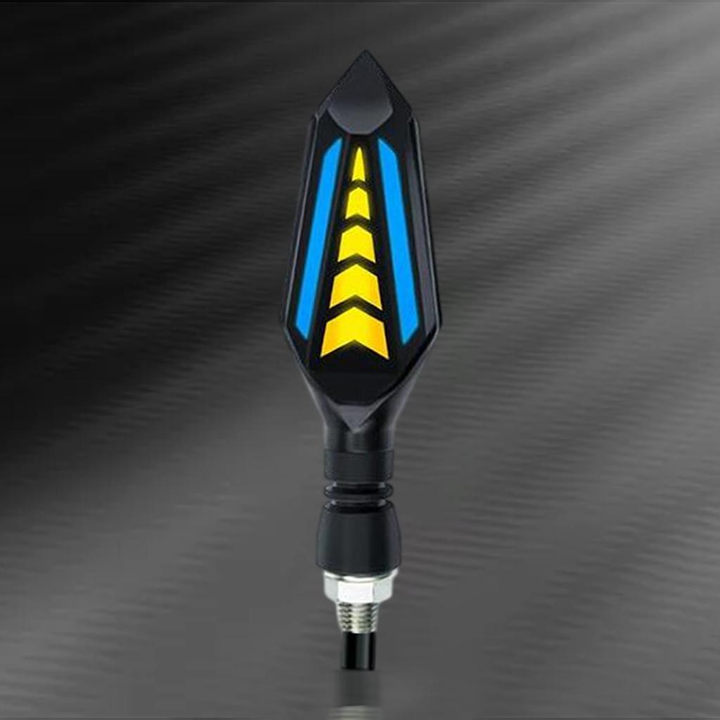 2 Pcs Motorcycle LED Turn Signal Lights Blinkers Flexible High Brightness Blue