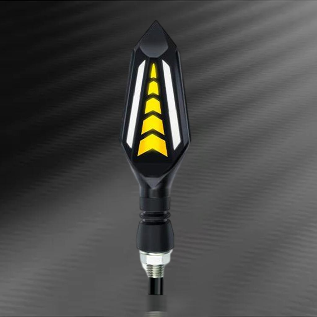 2 Pcs Motorcycle LED Turn Signal Lights Blinkers Flexible High Brightness White