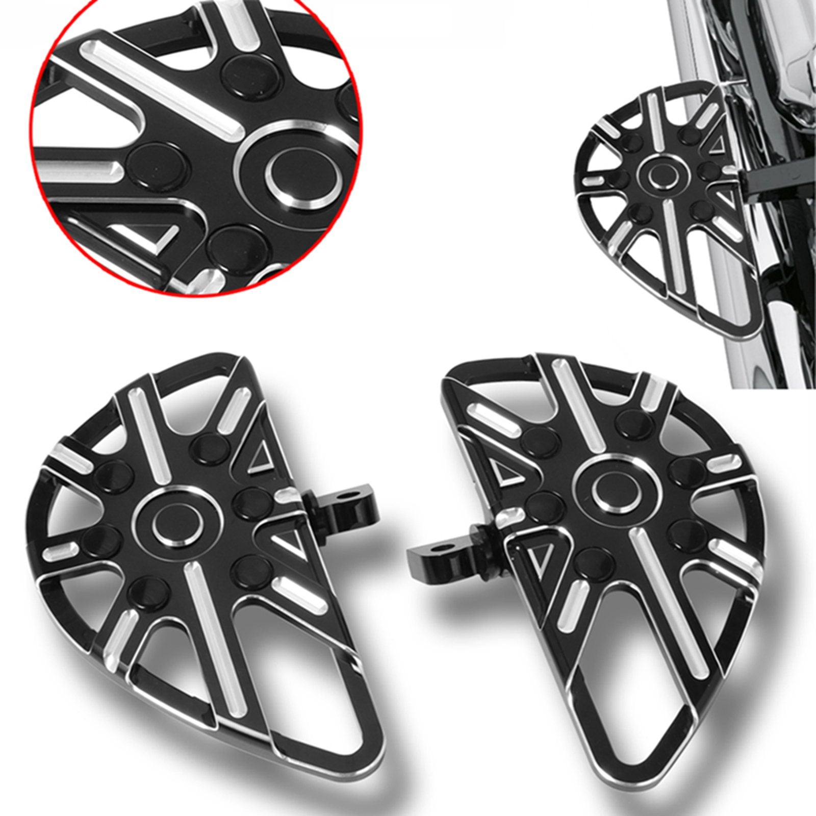 Motorcycle Foot Pegs Rest Footrest Pedals for Harley Touring Black