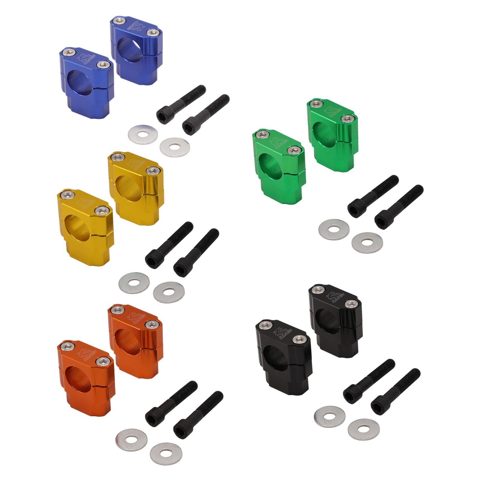 2x Aluminum Universal Motorcycle Handlebar Risers Adaptor Replace Parts Blue