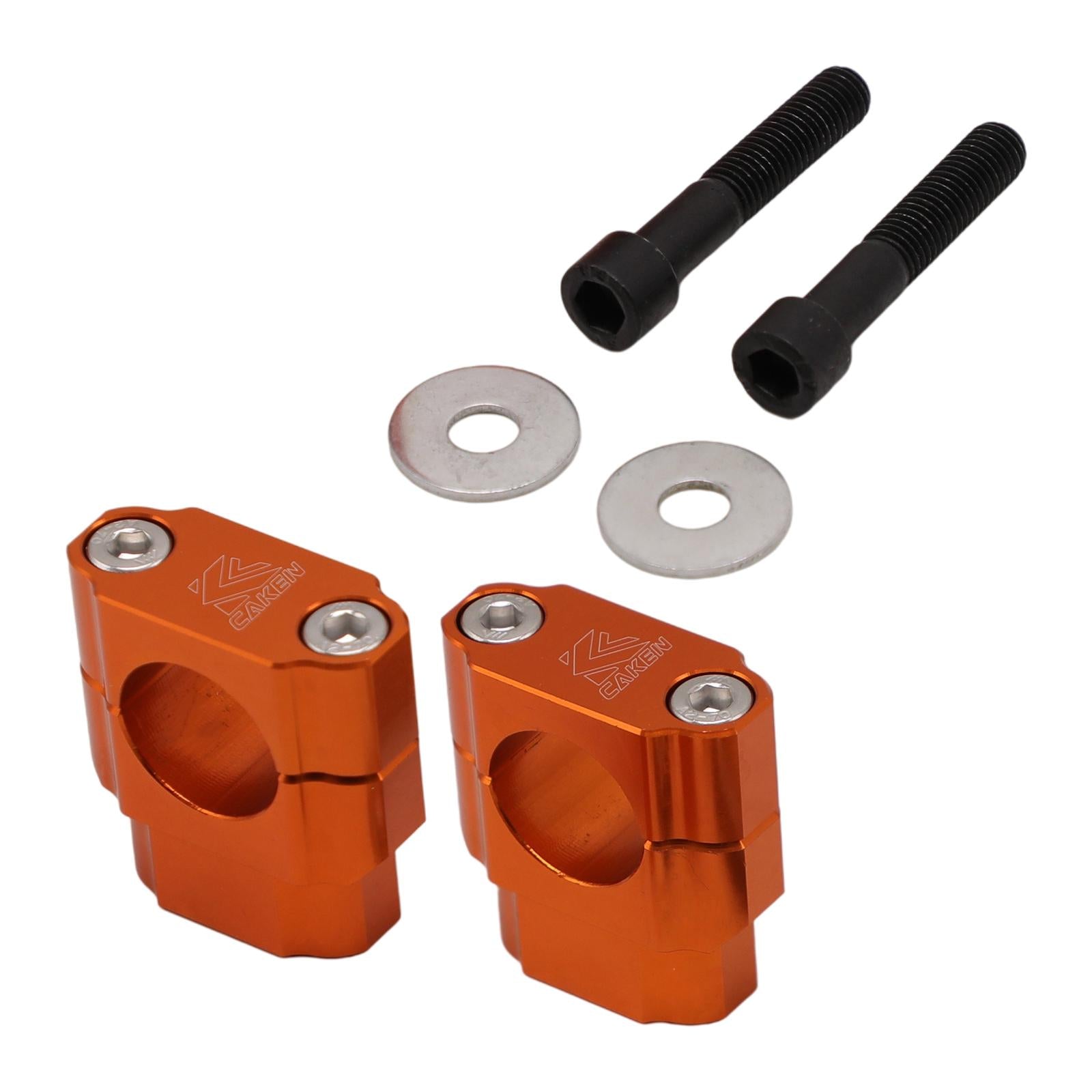2x Aluminum Universal Motorcycle Handlebar Risers Adaptor Replace Parts Orange
