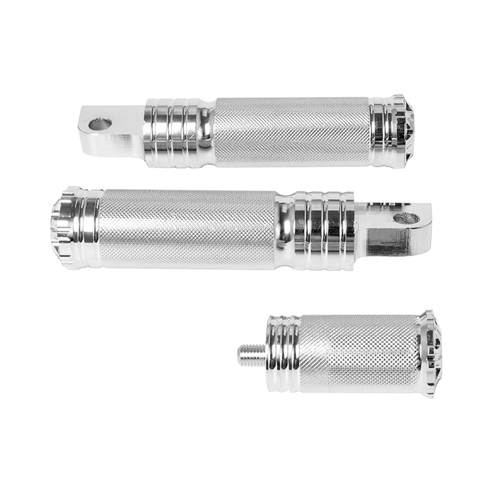 2 Piece Foot Pegs CNC Shifter Aluminum Easy Install for Harley FXSB silver