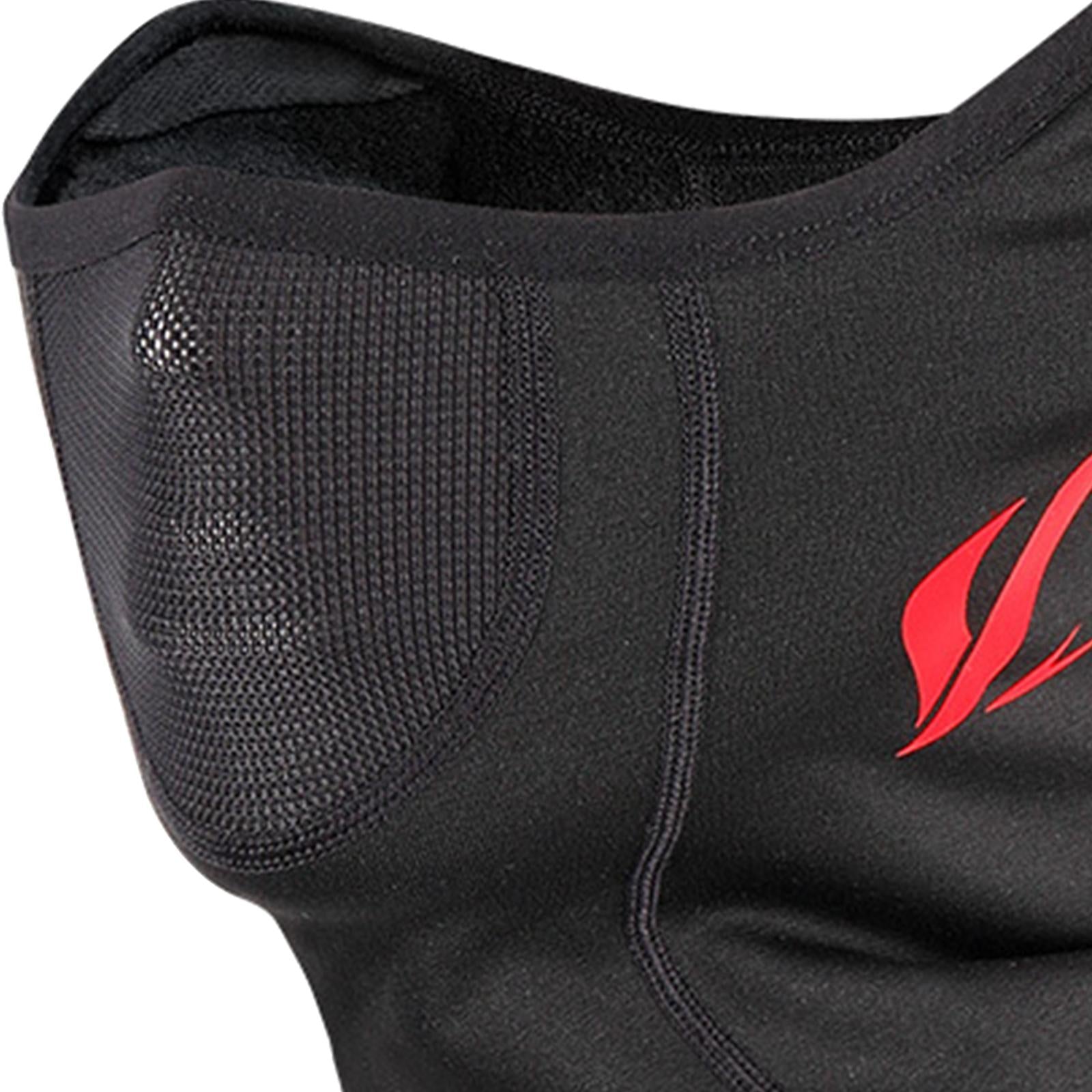 Winter Half Face Mask Windproof for Motorcycle Cycling Black Red