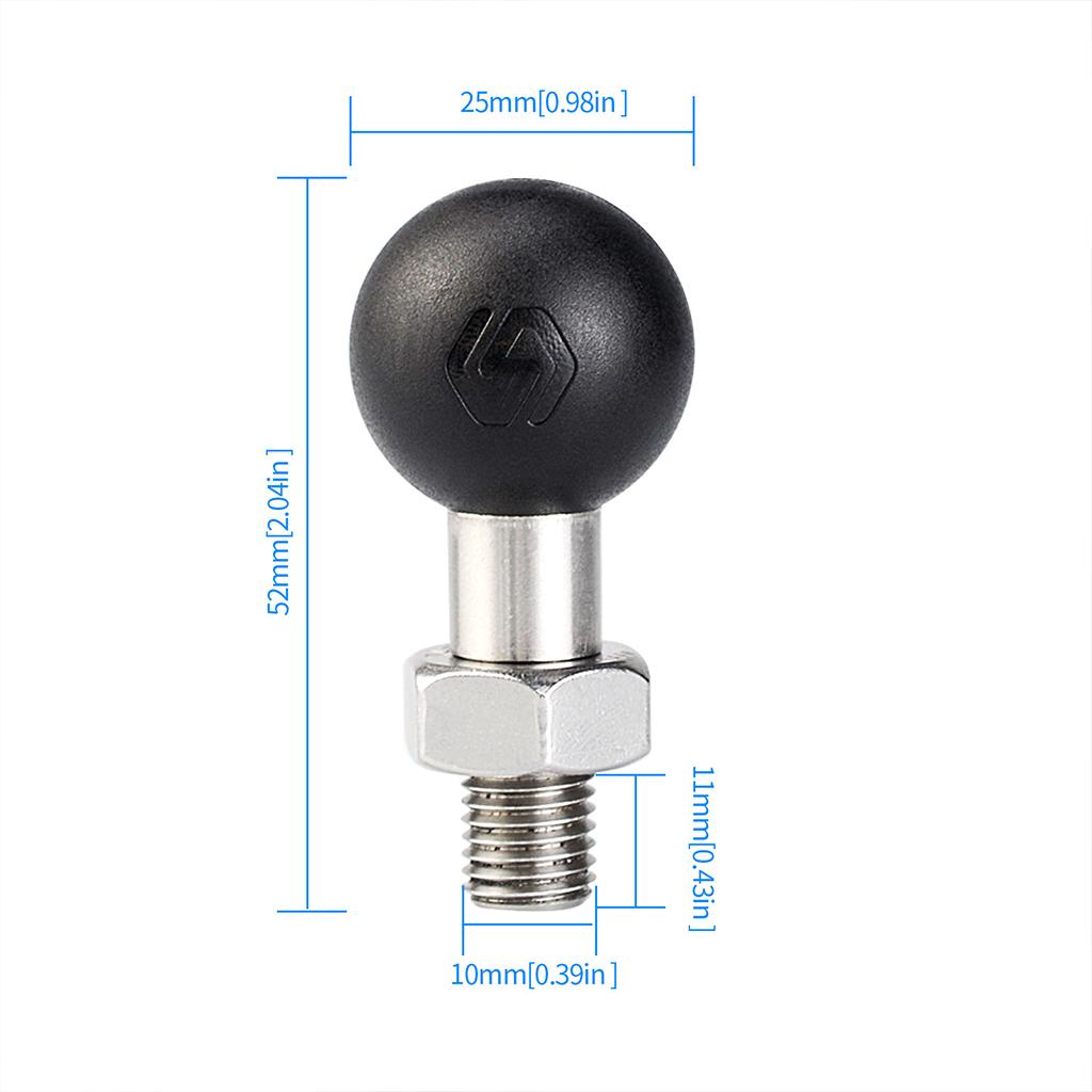 3xMotorcycle Bolt Ball Adapter Parts Replace for Motorbike Phone Mount M10
