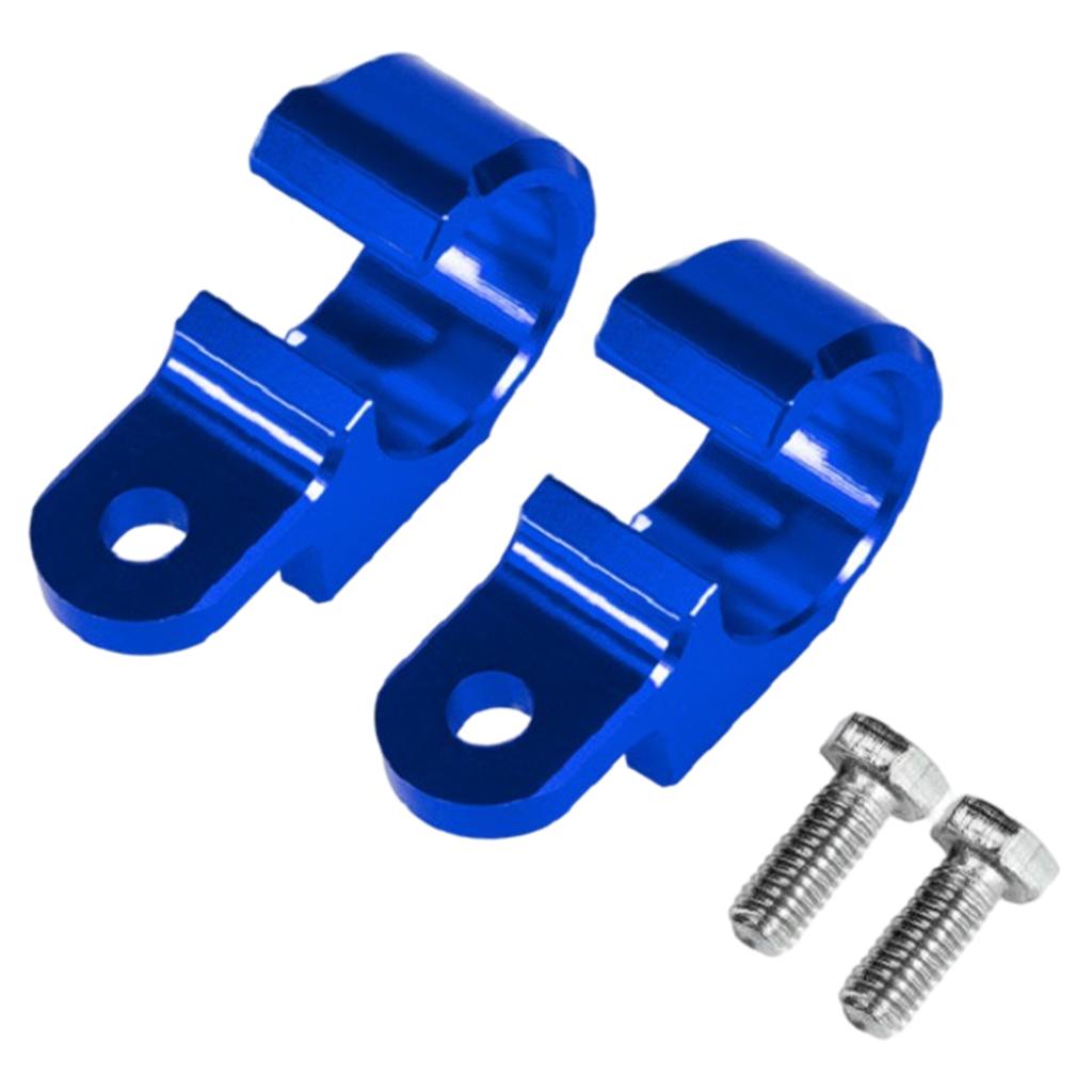 2x Motorcycle Metal Brake Line Hose Cable Clamp Holder Hardware Blue