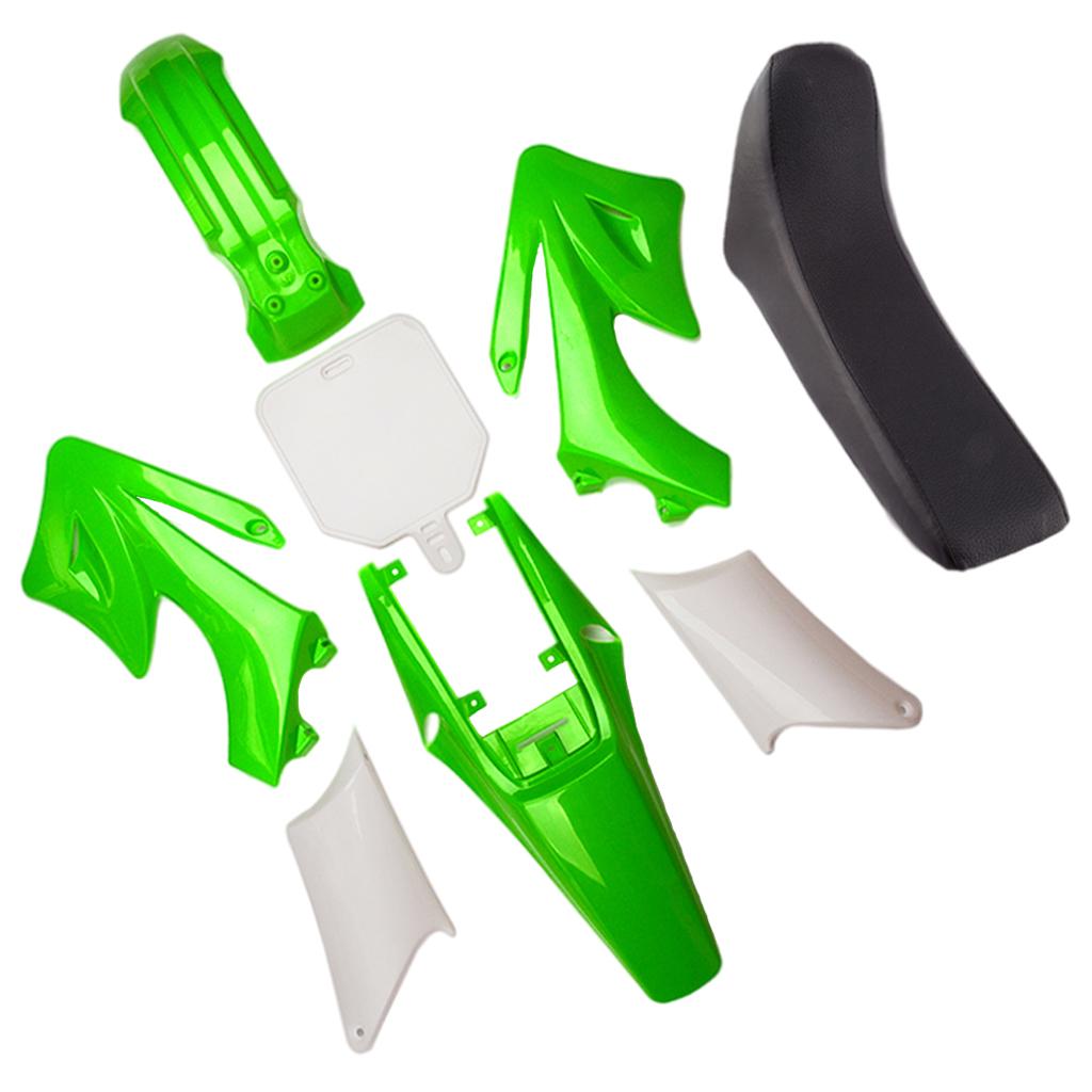 Fairing Fenders Seat Cushion Set Motorcycle Modified for Honda Off-Road Green
