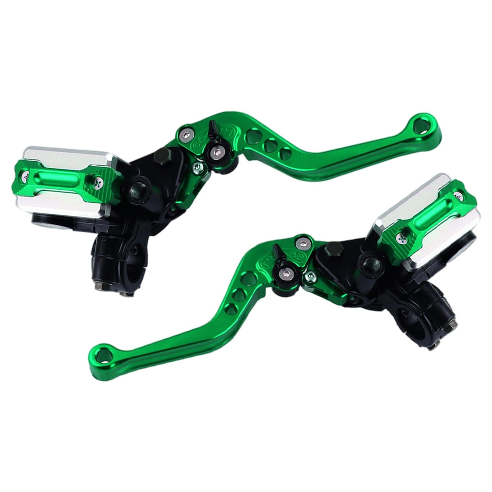 2x Motorcycle Brake Clutch Master Cylinder Reservoir Levers 7/8" 22mm green