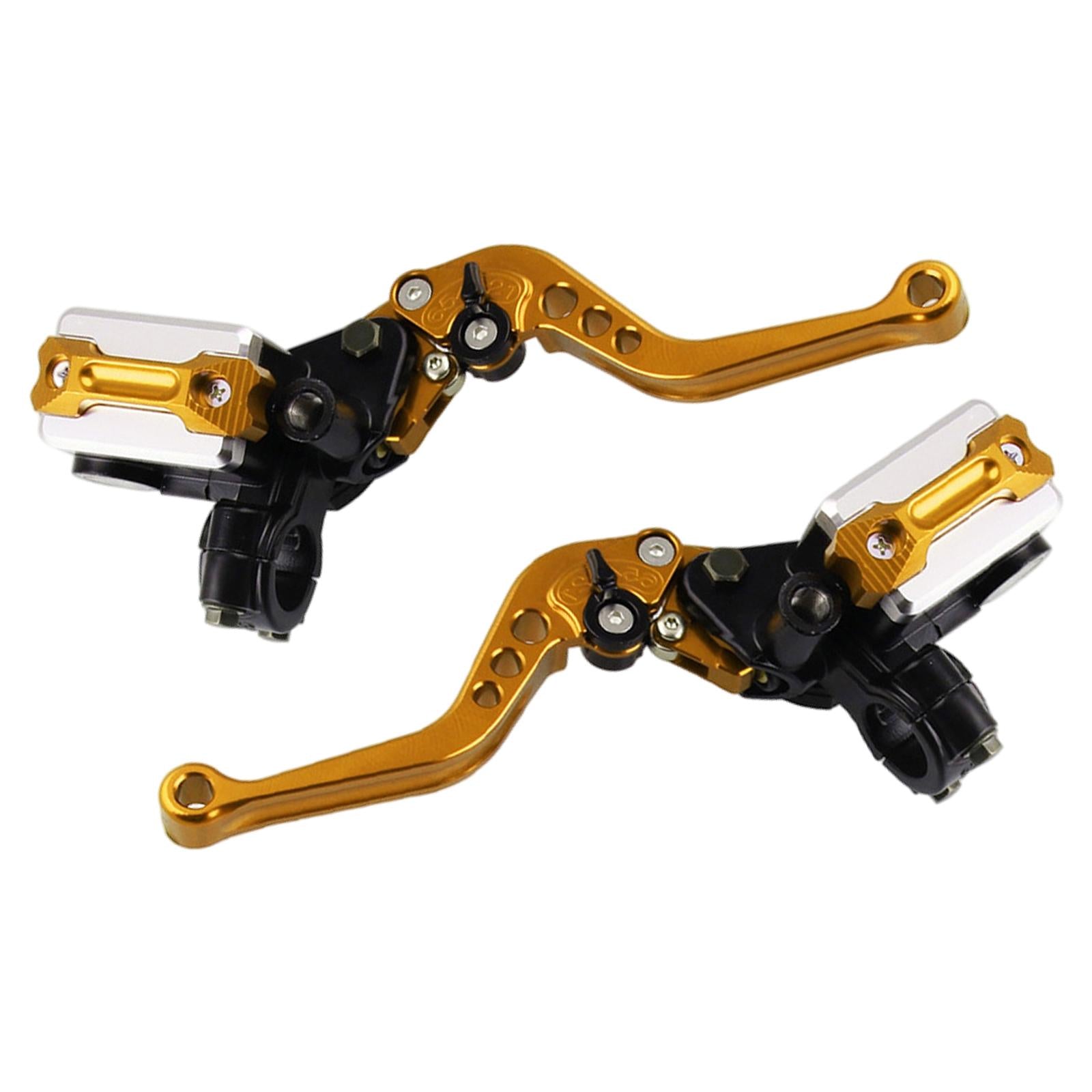 2x Motorcycle Brake Clutch Master Cylinder Reservoir Levers 7/8" 22mm gold