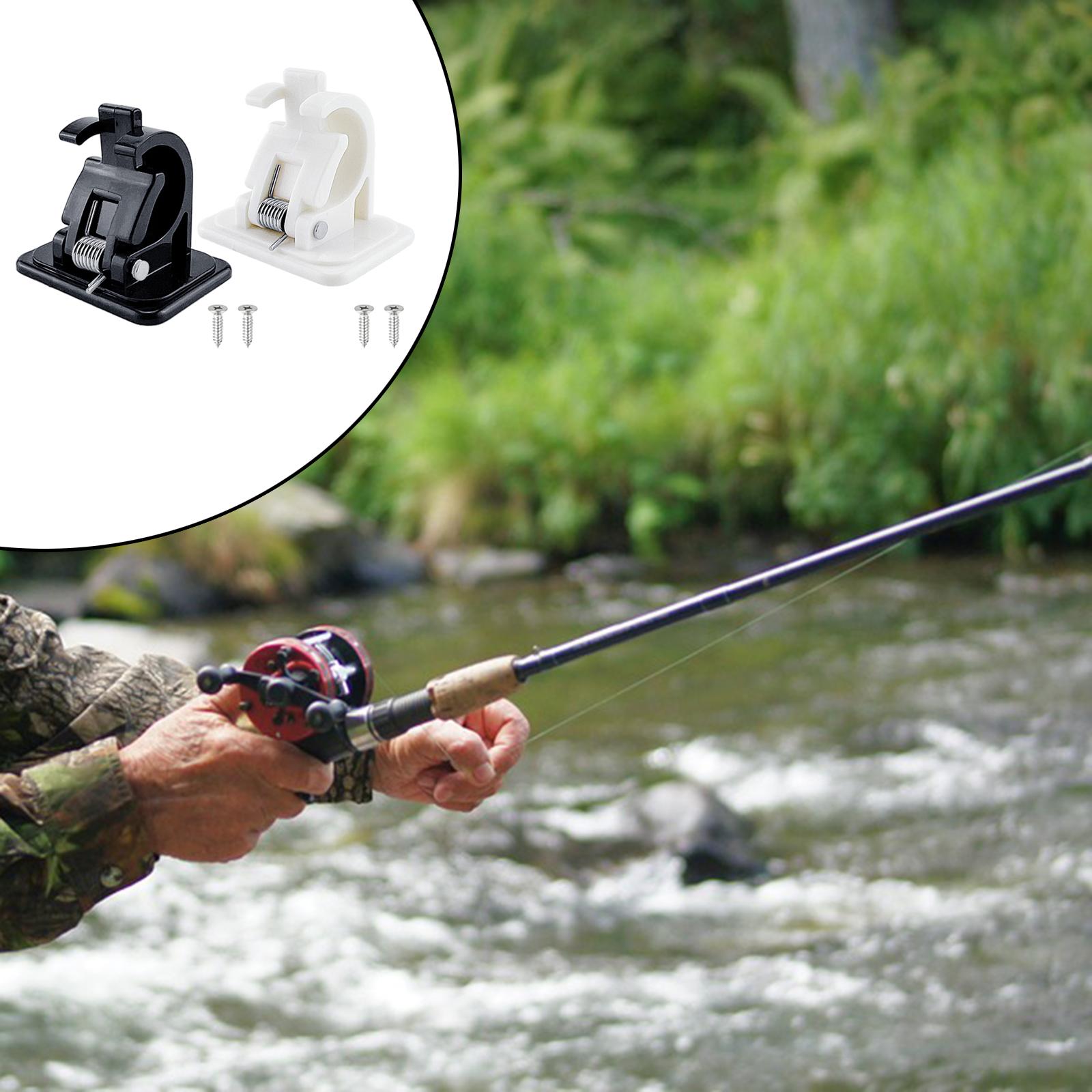4xFishing Pole Rod Holder Clips Bayonet Design Fishing Tackle Walls Black