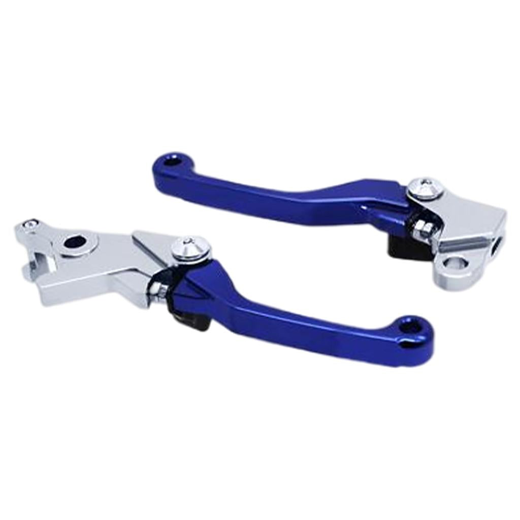 2Pcs Motorcycle Brake Clutch Levers Adjustable Billet Pivot for Honda Blue