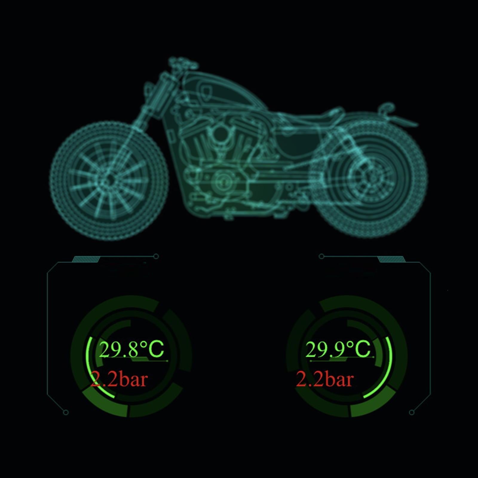 2-Pack Motorcycle Tire Pressure Monitoring System Sensor for Bicycle