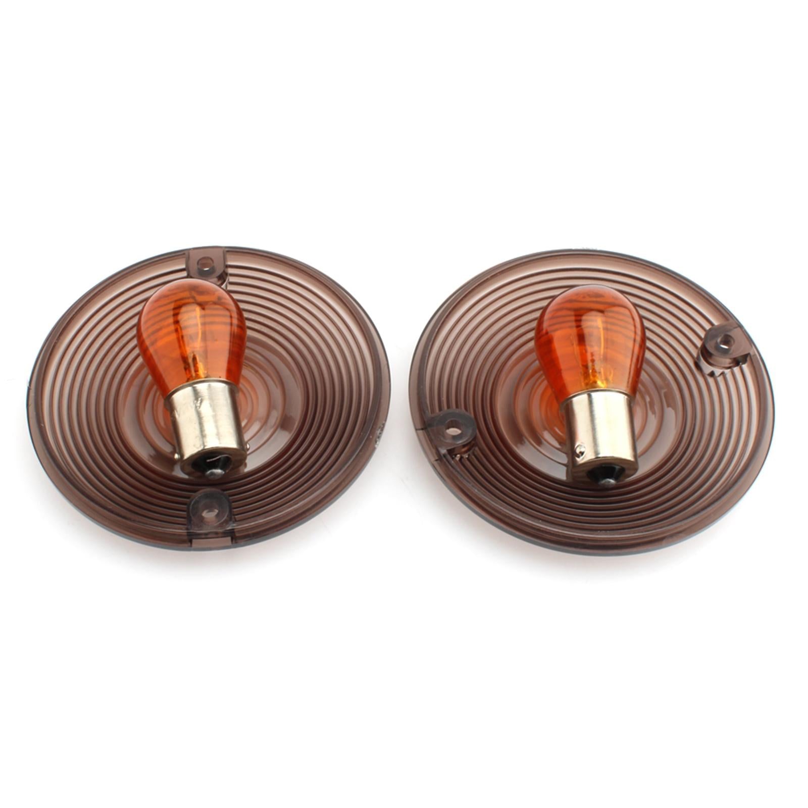 2 Count Motorbike 3 1/4" Turn Signal Lens Fit for Premium Brown