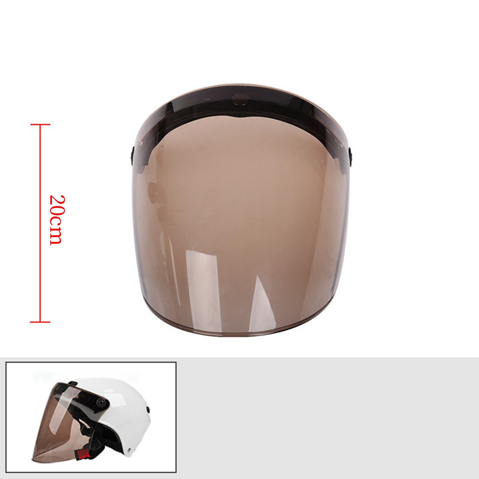 Motorcycle Helmets Visor Retro Classic Flip up for 3-Snap Anti-Fog brown