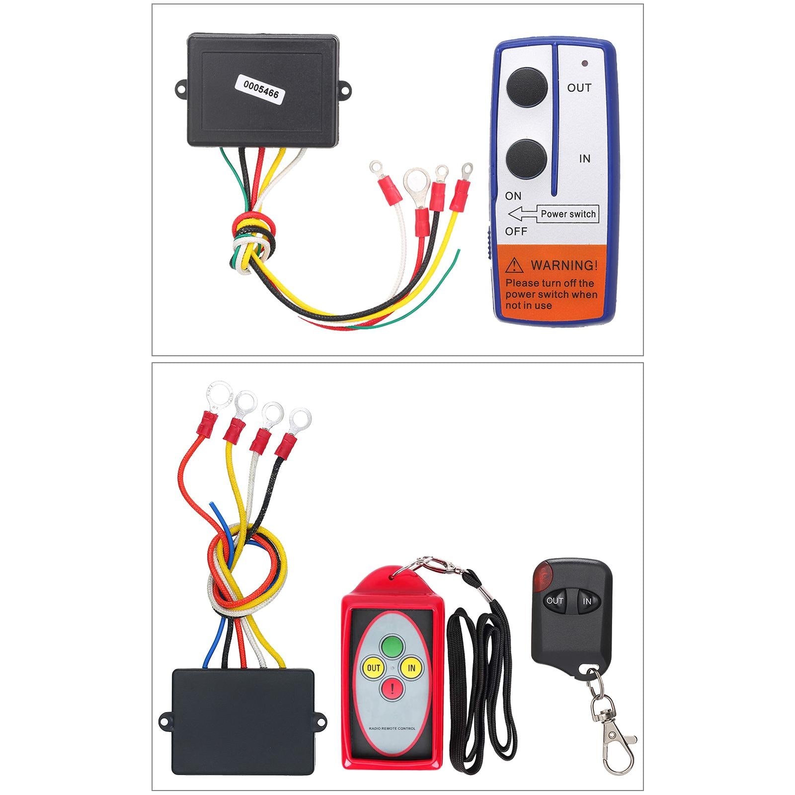 Wireless Remote Winch Control Kit 50ft 12V Smart for Car UTV SUV Blue
